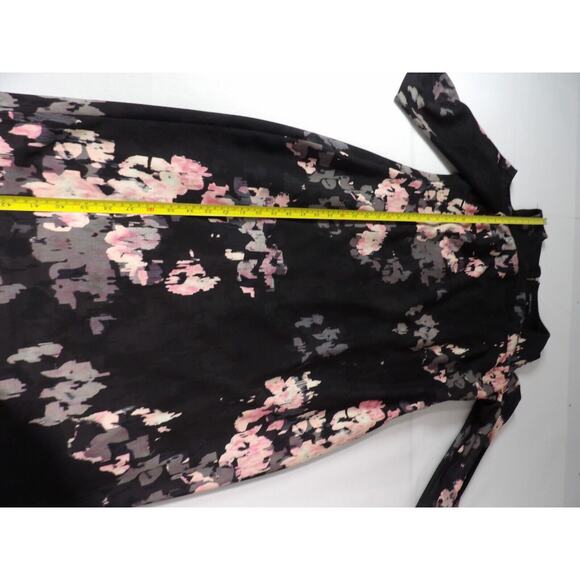 Jax Black Label Dress Sz 14 Midi Cold Shoulder Floral Black Zip Back Sheath - Picture 7 of 11